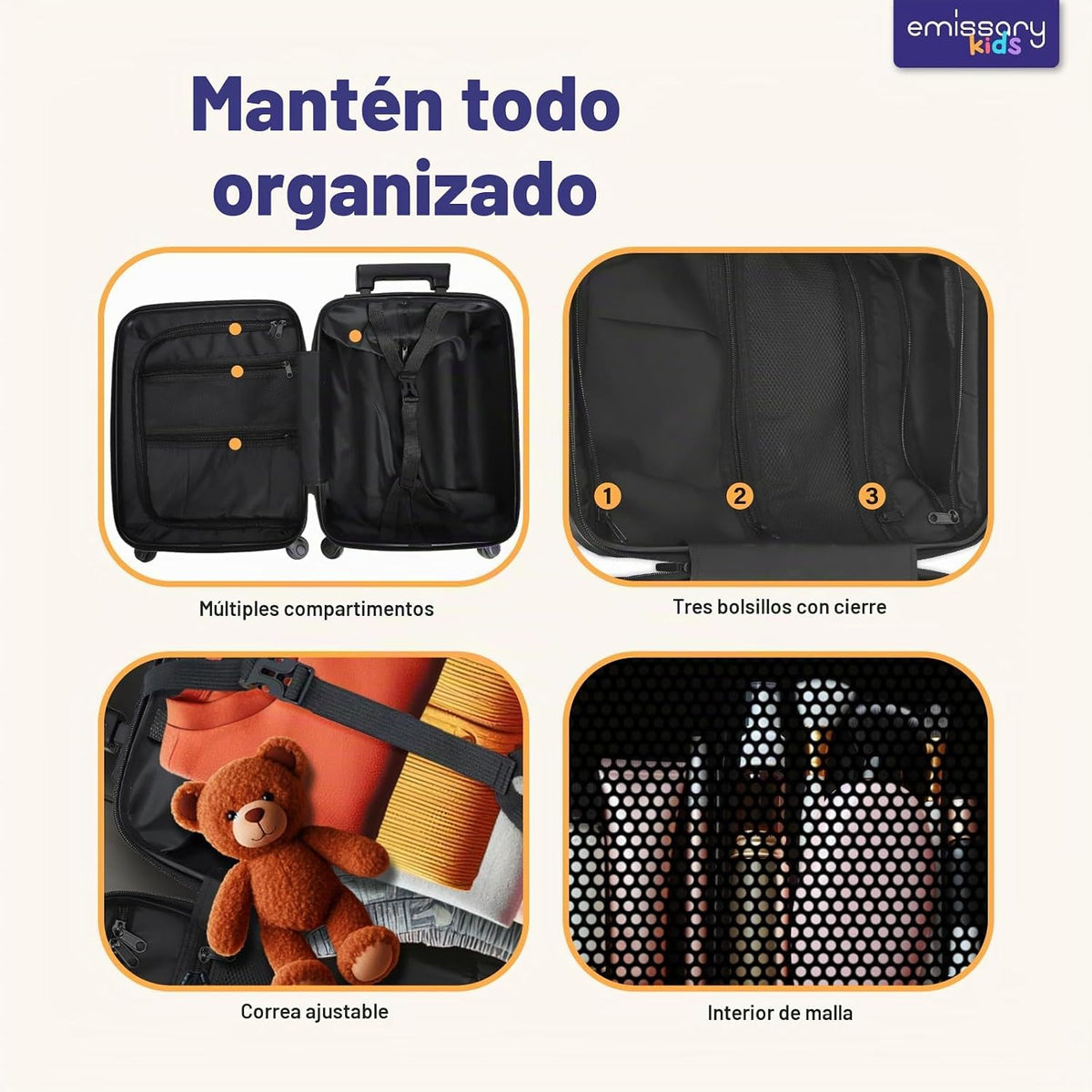 emissary Juego de equipaje para niños - Maletas de mano con ruedas...