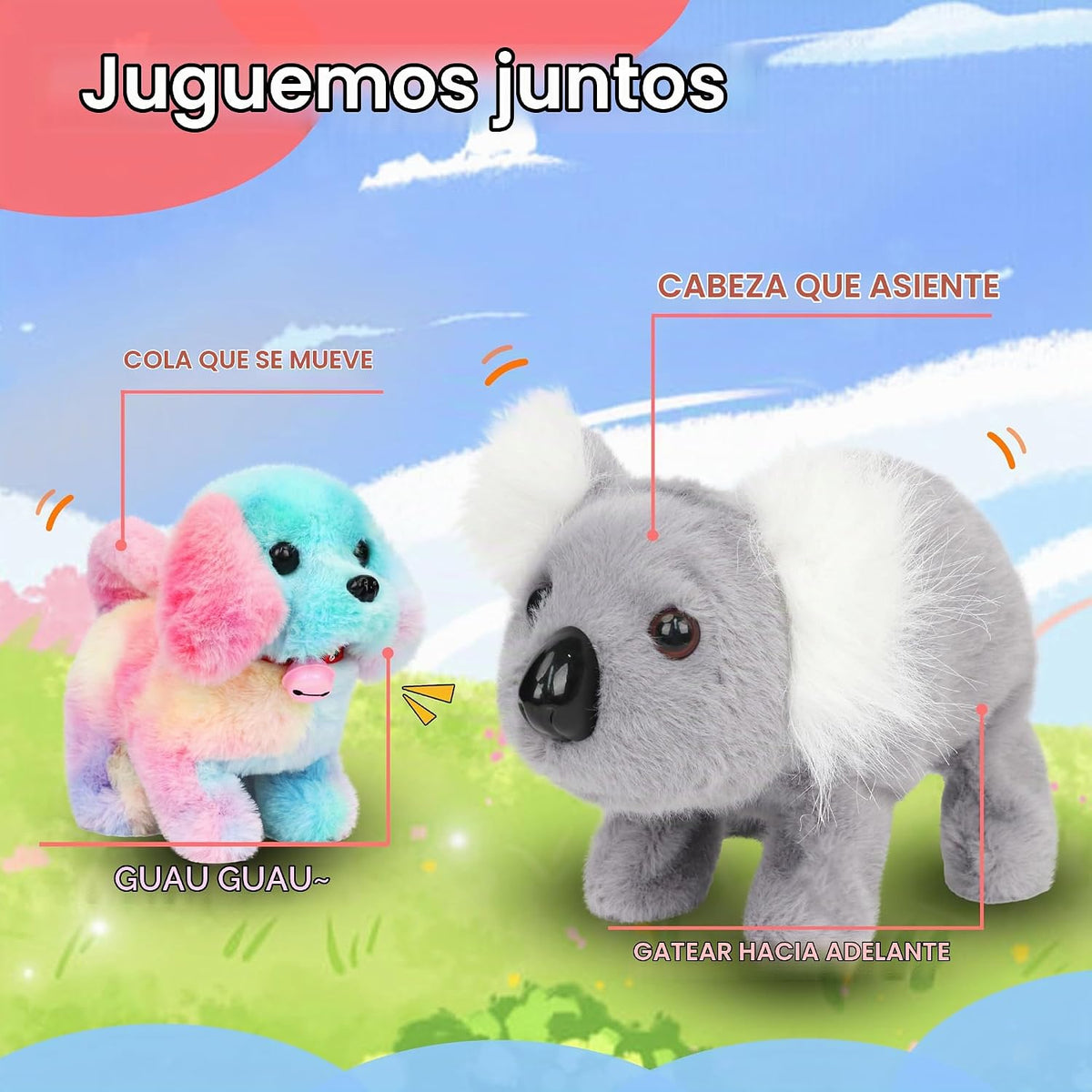 Hopearl Perro caminante con campana, juguete electrónico interactiv...