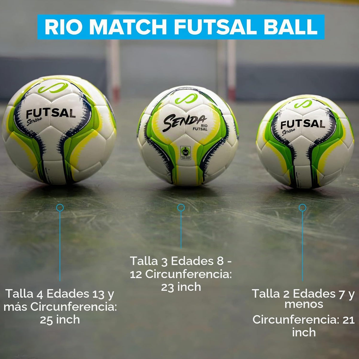 Senda Rio Premium Training Balón de fútbol sala de bajo rebote, cer...