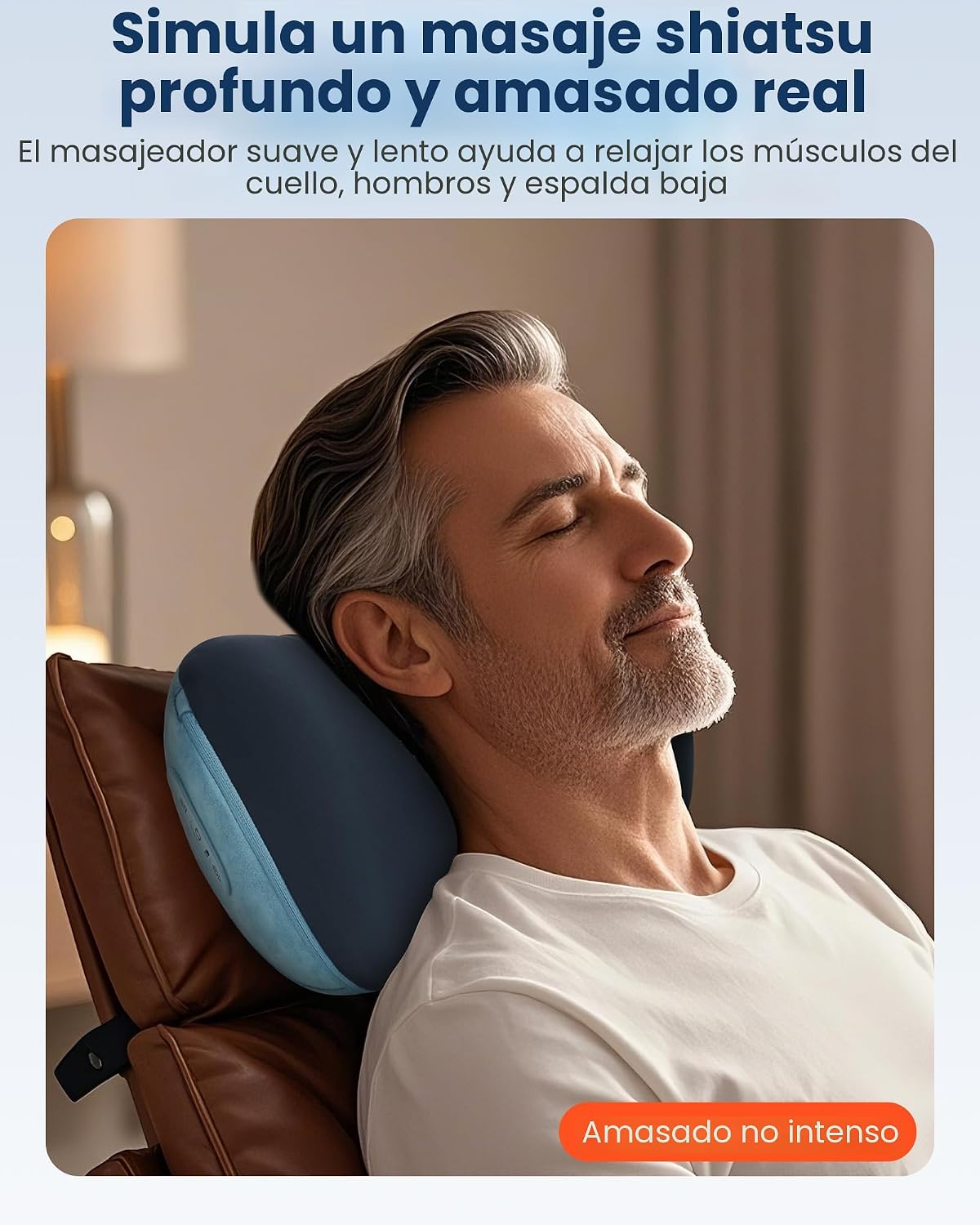 Masajeador Shiatsu inalámbrico de cuello y espalda con calor, amasa...