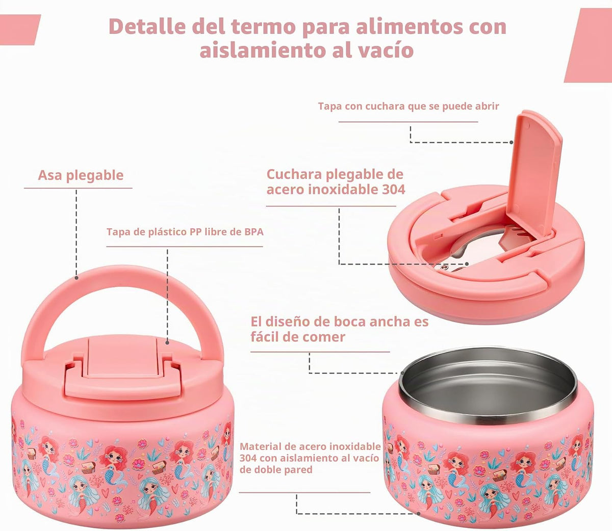 BABHAMNESS Termo de sopa de 13.5 onzas para comida caliente, para n...