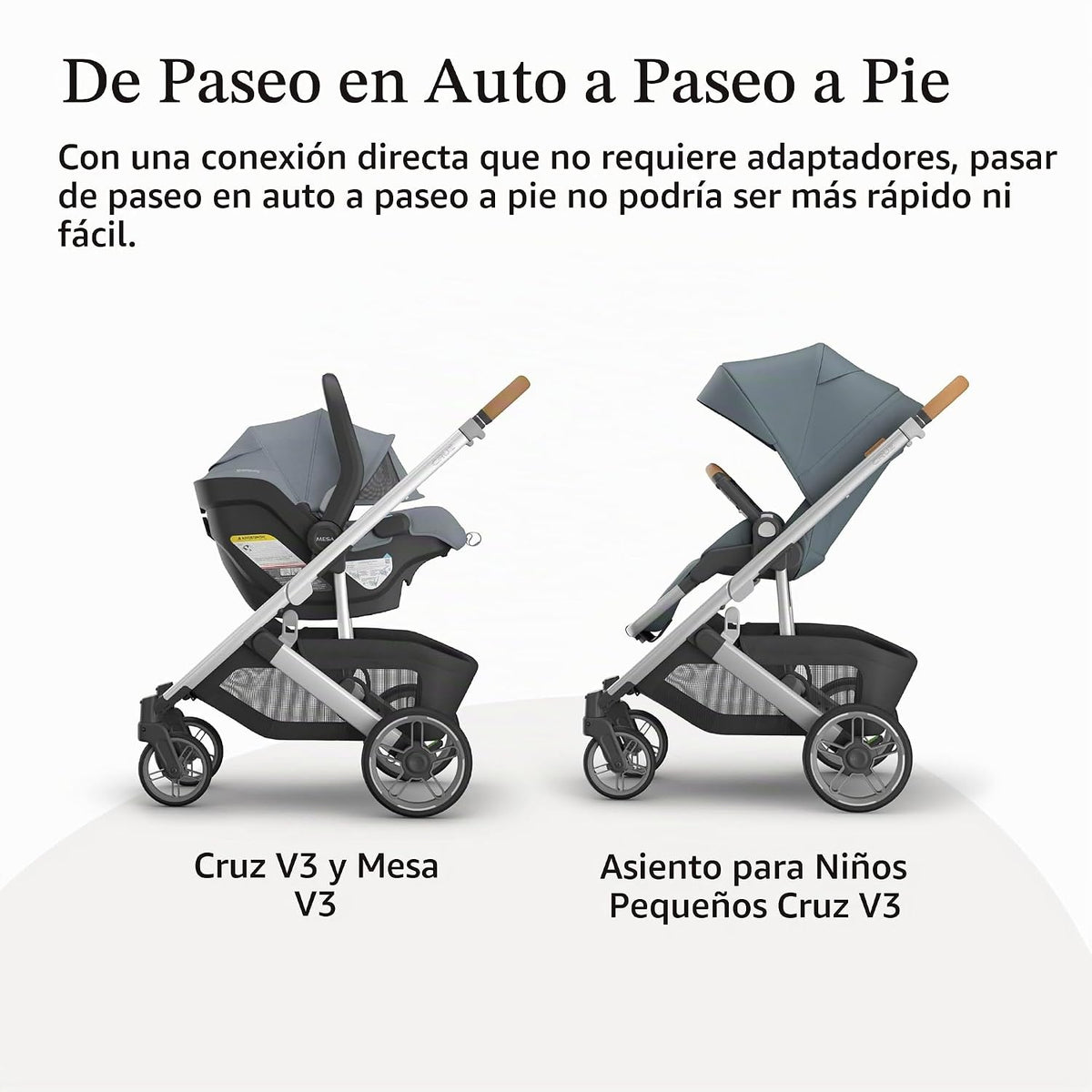 UPPAbaby Cruz V3 Cochecito + Mesa V3 - Conjunto de sistema de viaje...
