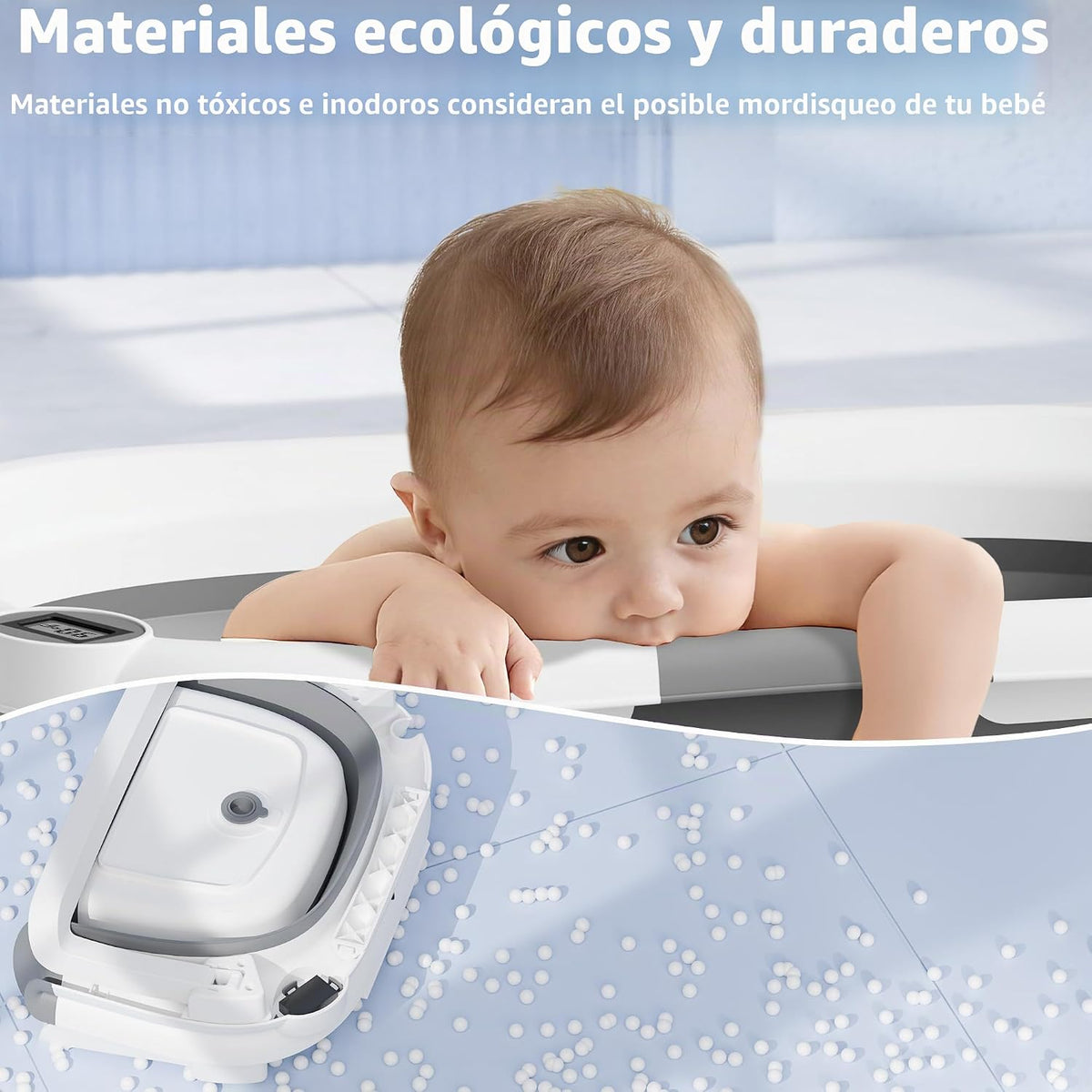 iBabyMax Bañera plegable para recién nacidos a niños pequeños, bañe...