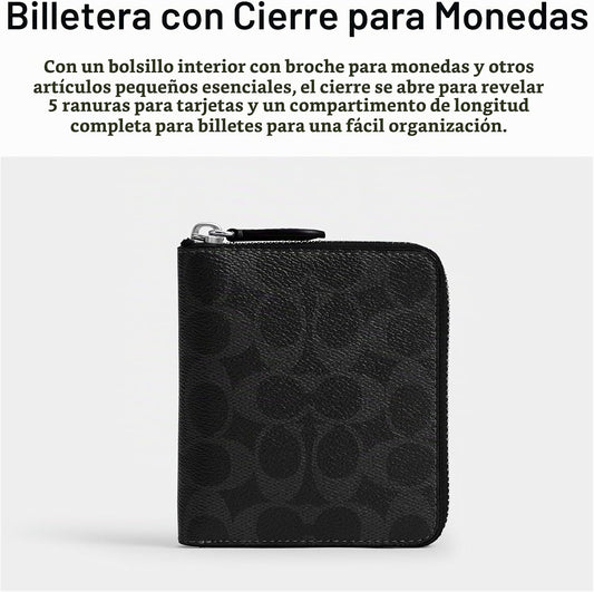 Coach Monedero con cremallera alrededor para hombre