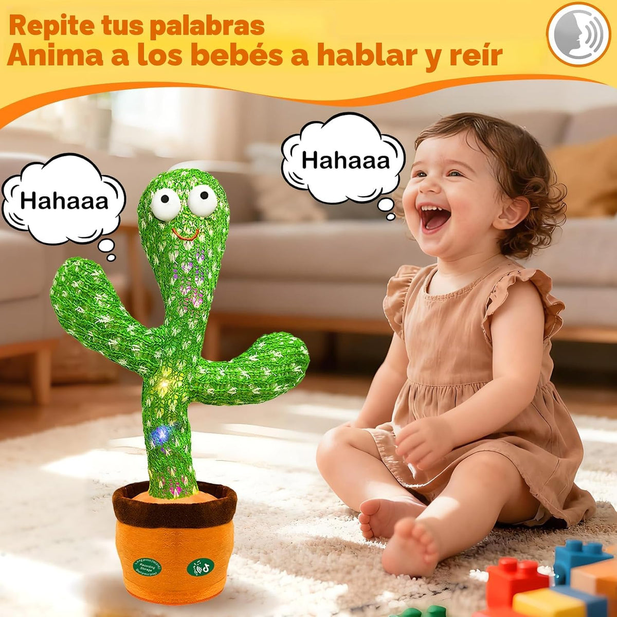 Hunfur Juguete interactivo de cactus parlante que baila, repite lo...