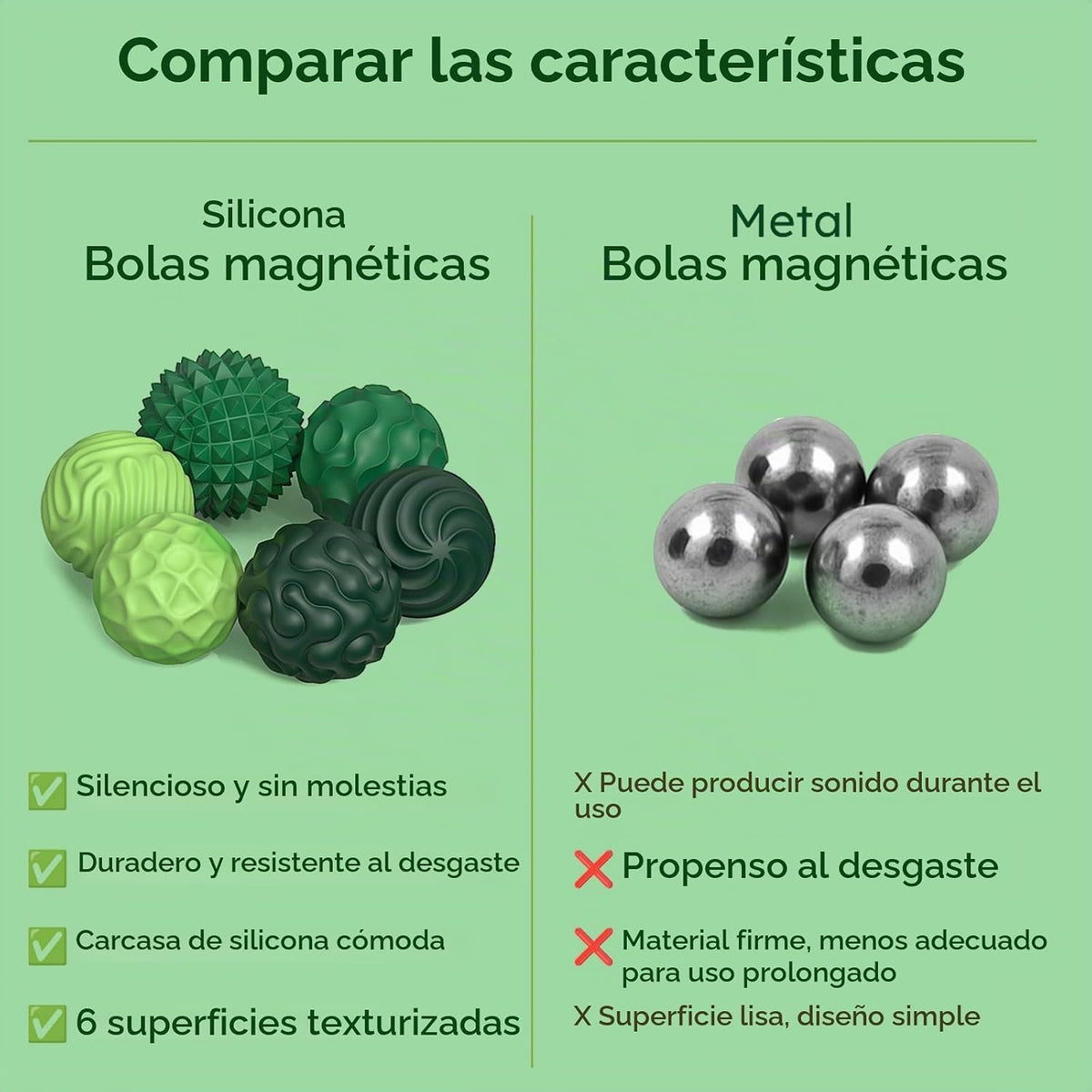 Bolas Magnéticas de Silicona, Juguetes para Personas Inquietas para...
