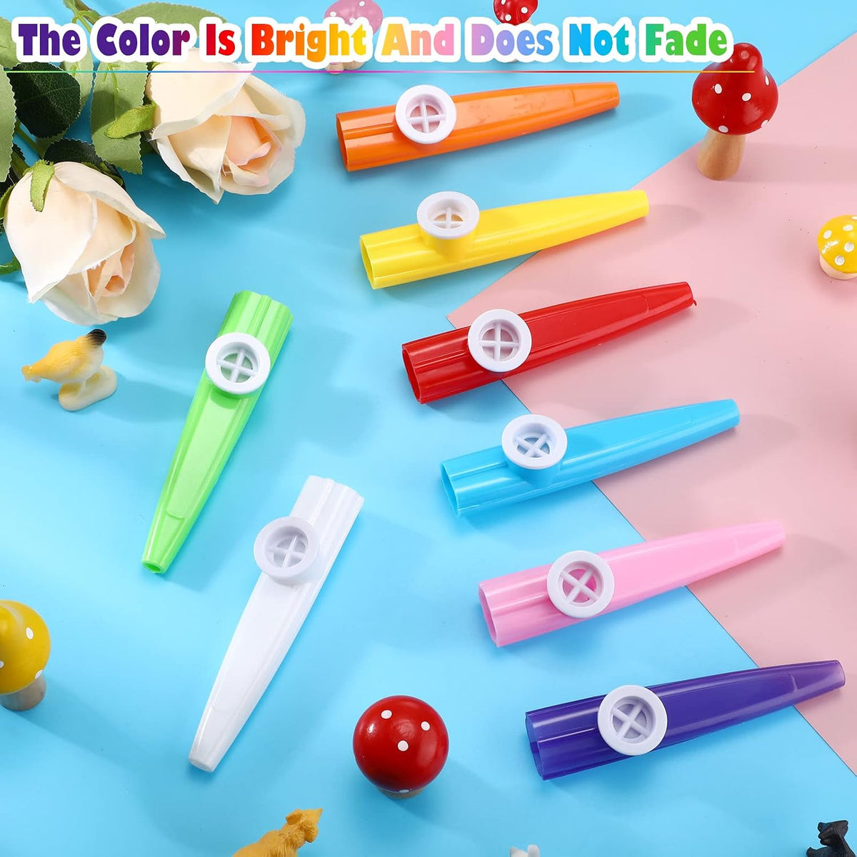 Blulu Paquete de 24 piezas de 8 colores de Kazoos de fiesta, paquet...