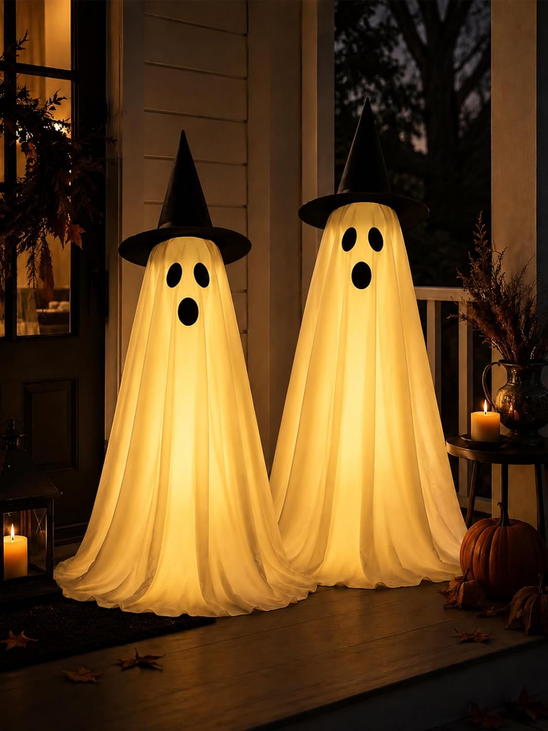 2 decoraciones de Halloween al aire libre, fantasma, decoración de...
