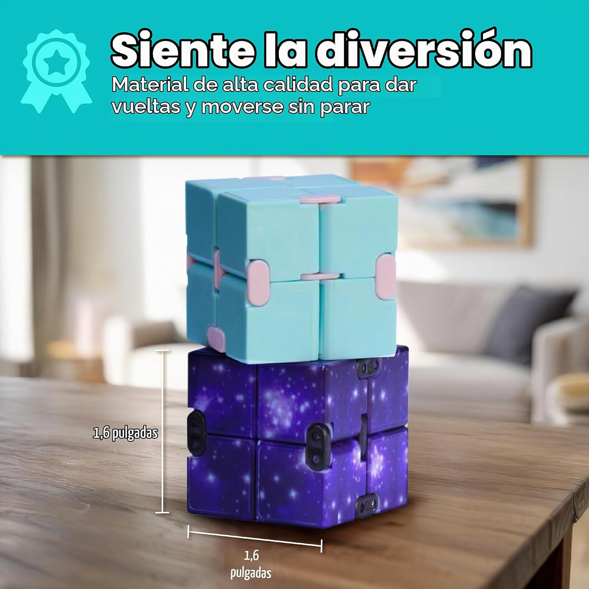 BunMo Infinity Cubes. Paquete de 2 juguetes para la ansiedad, diseñ...