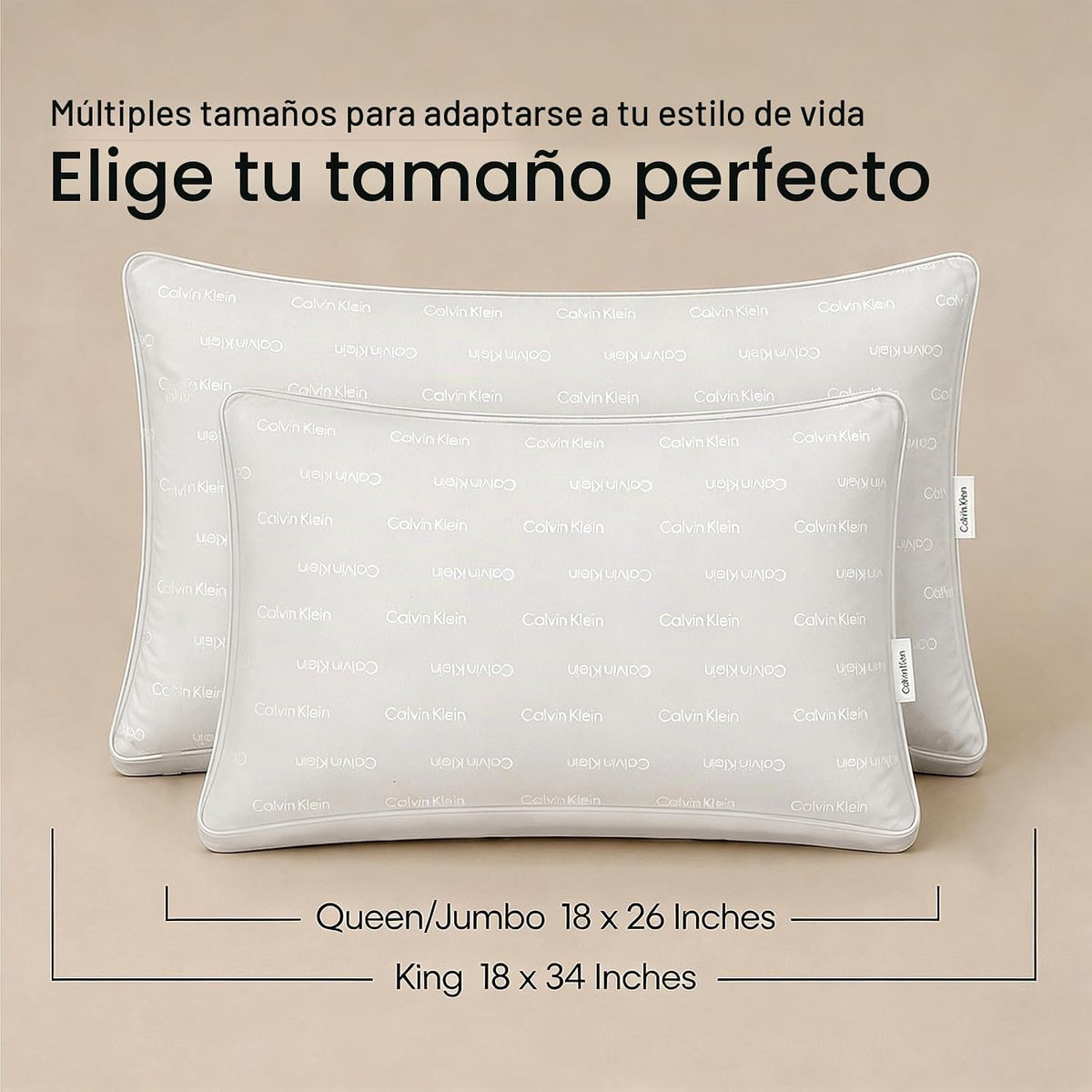 Calvin Klein Juego de 2 almohadas de hotel de lujo tamaño Queen de...