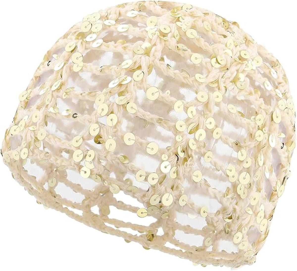Gorro de punto con lentejuelas para mujer, estilo bohemio, con huec...