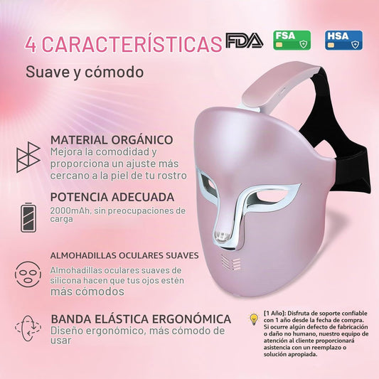 FSA Máscara de terapia de luz roja para la cara: eliminación de acn...