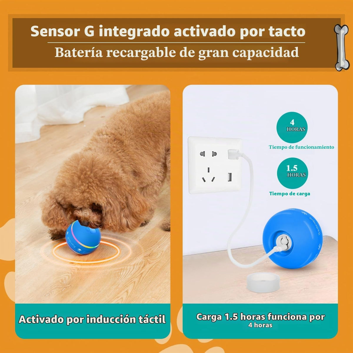 PetDroid - Juguetes interactivos para perros, bola para perros, [nu...