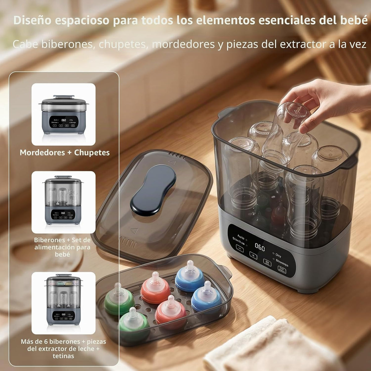 Vaporizador y secadora de biberones 4 en 1, vaporizador eléctrico c...
