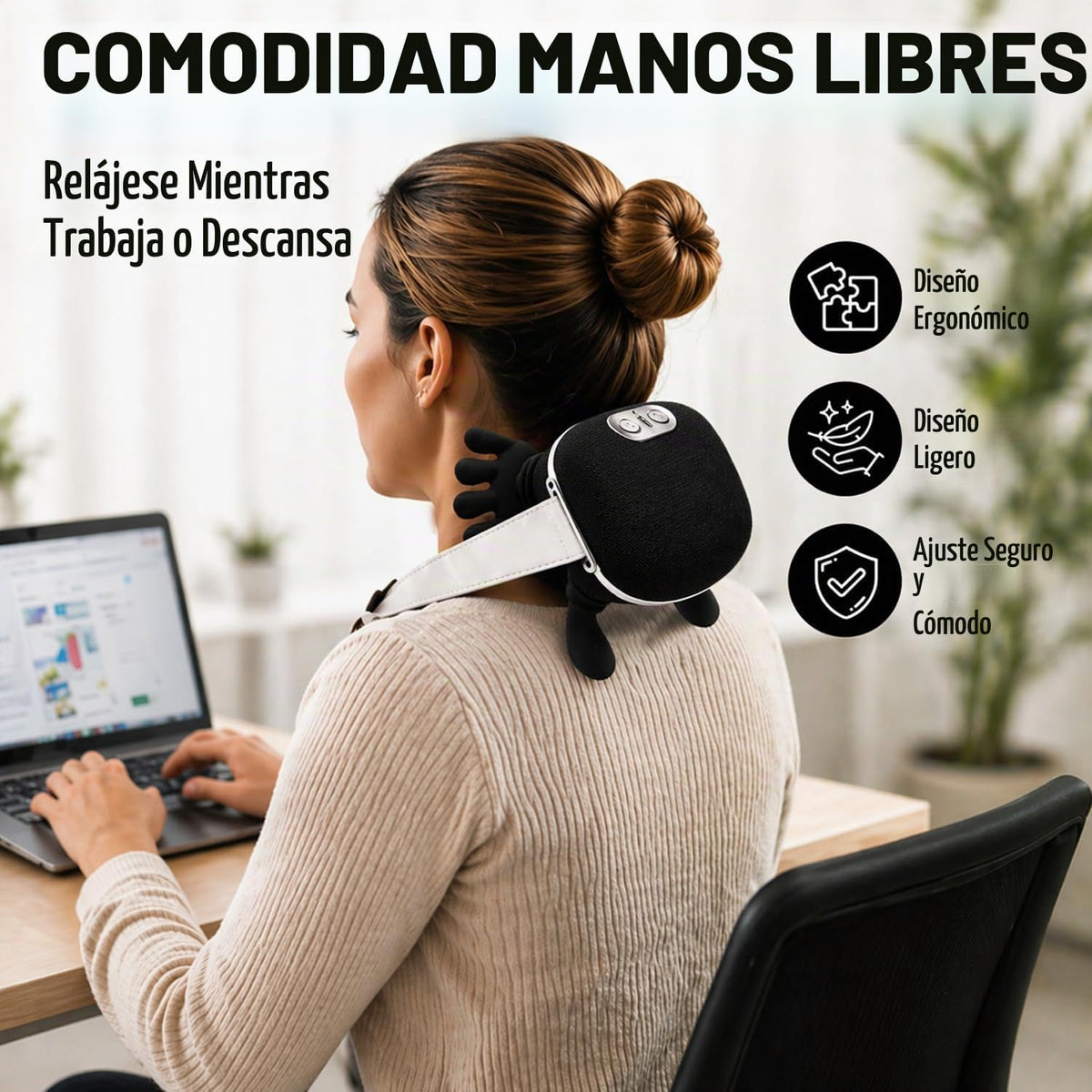 BeFit24 Masajeador de cuello de tejido profundo con calor, 4D mejor...
