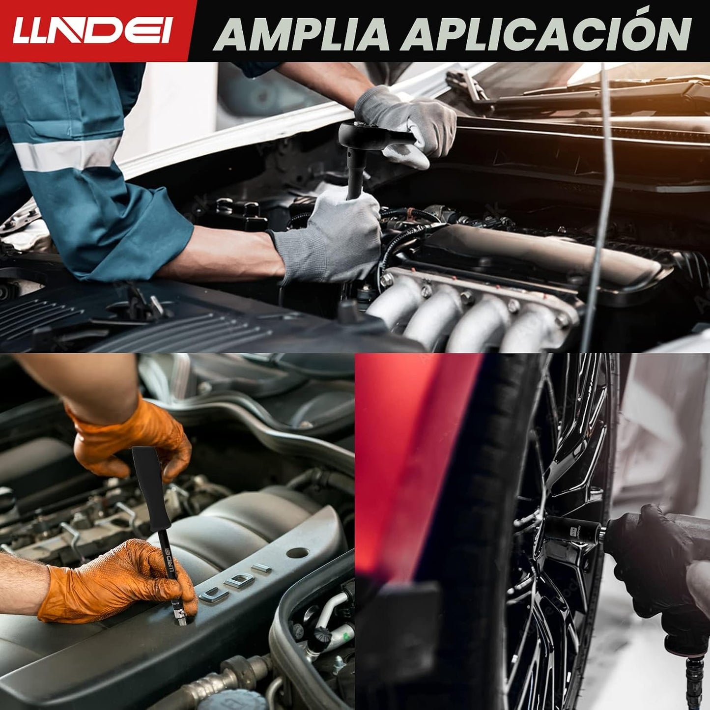 LLNDEI Juego de llaves de impacto de 3\/8", SAE estándar (5\/16...