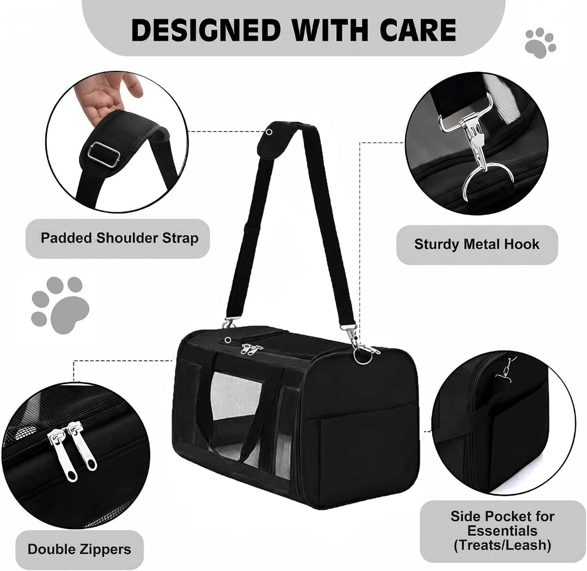 Transportador para gatos extragrande, transportador plegable para m...
