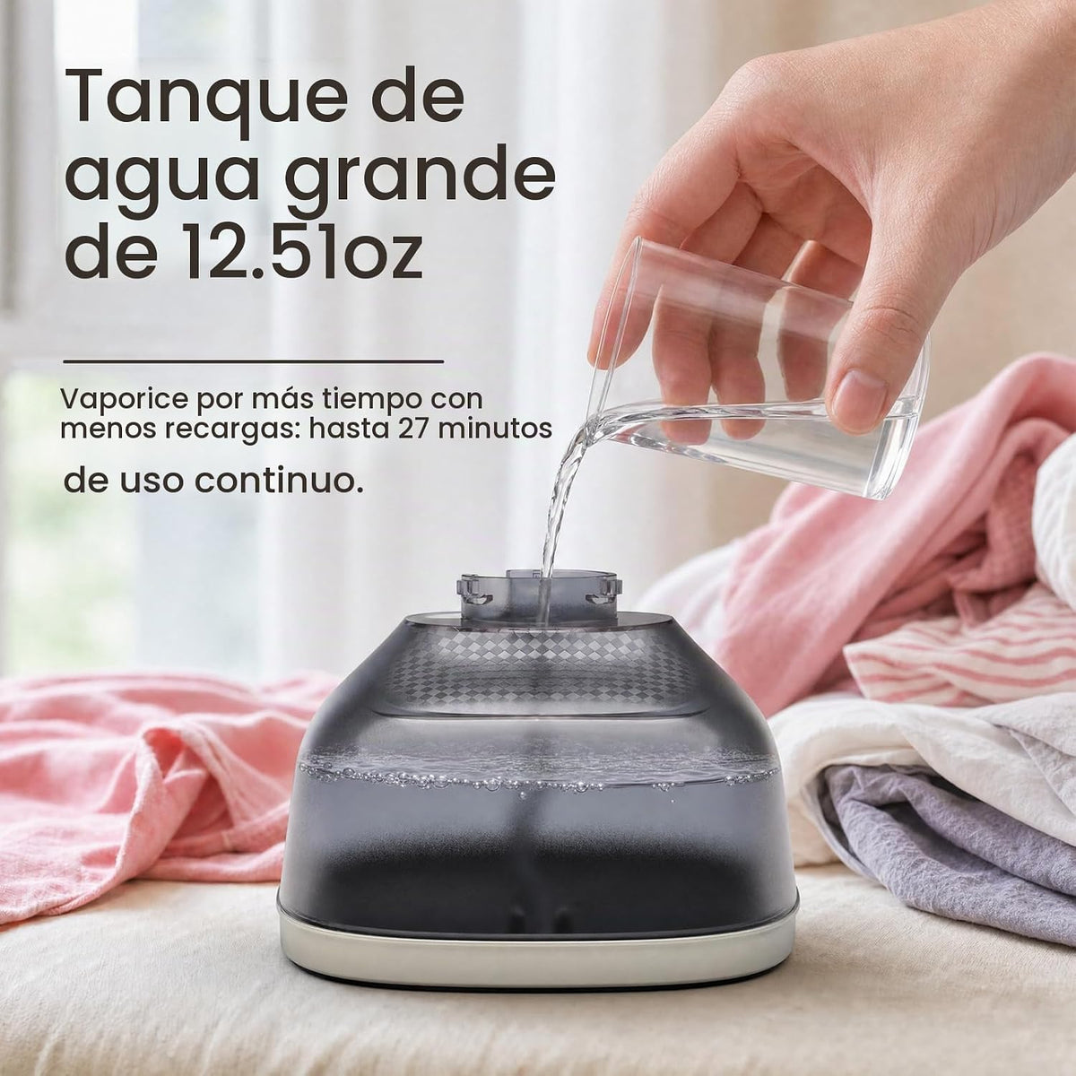 Vaporizador para ropa, 4 modos con pantalla LCD, tanque grande de 1...