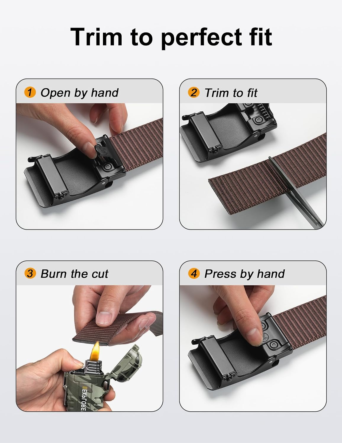 JUKMO - Cinto de nailon con trinquete de 1.5" para hombre, cint...