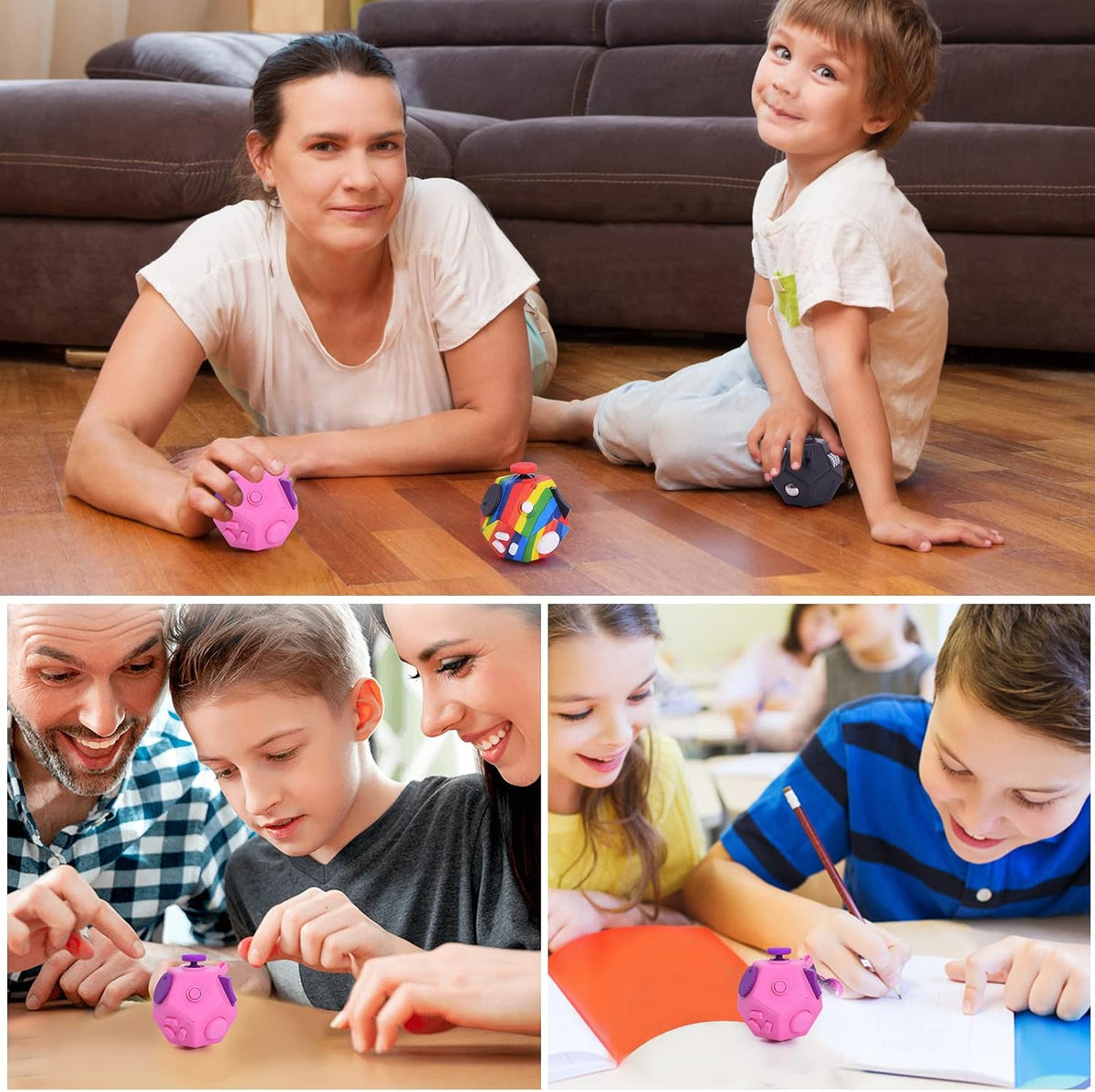 UOOEFUN Juguetes Fidget Cubo, Cubo de Dedos, Juguetes Fidget de 12...