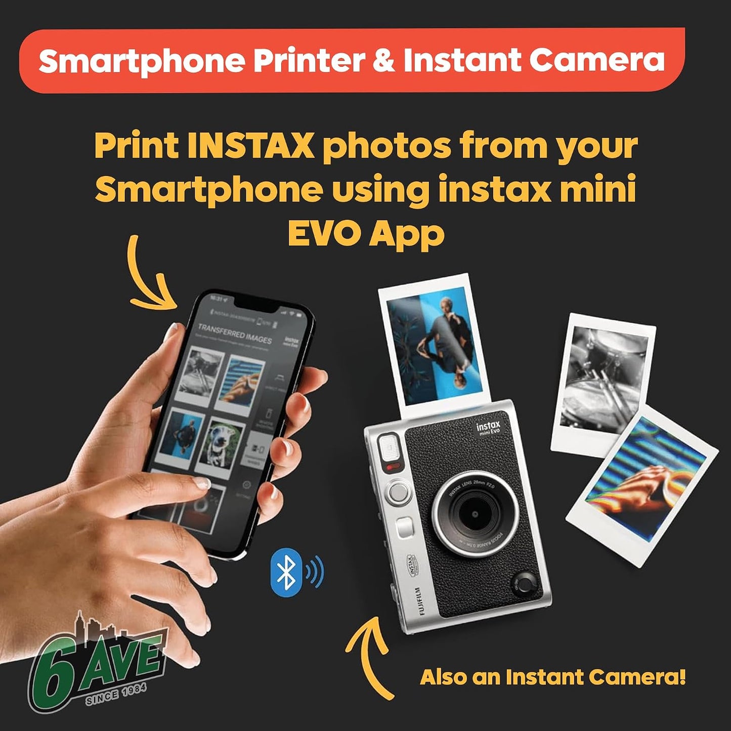 Fujifilm Instax Mini EVO - Kit de cámara instantánea híbrida (marró...
