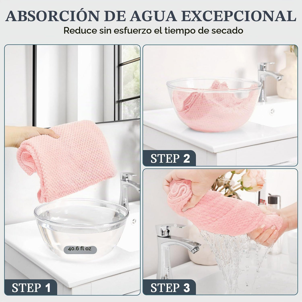 BEoffer Paquete de 2 Toallas de Microfibra para el Cabello - 41 x 2...