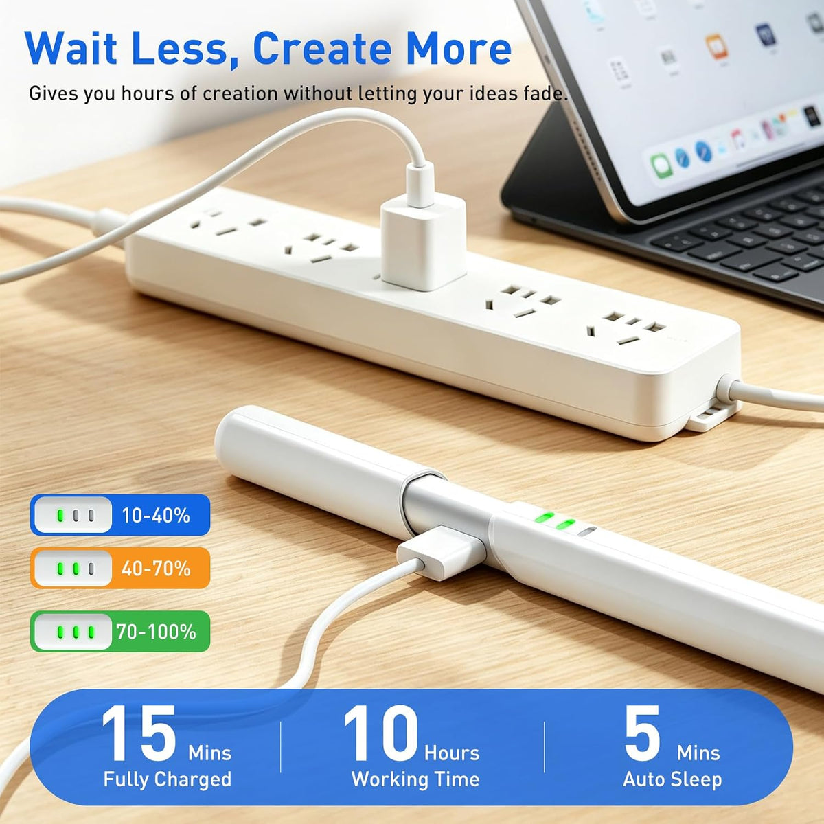 Lápiz óptico para iPad 2018-2026 de carga rápida USB C lápiz para i...