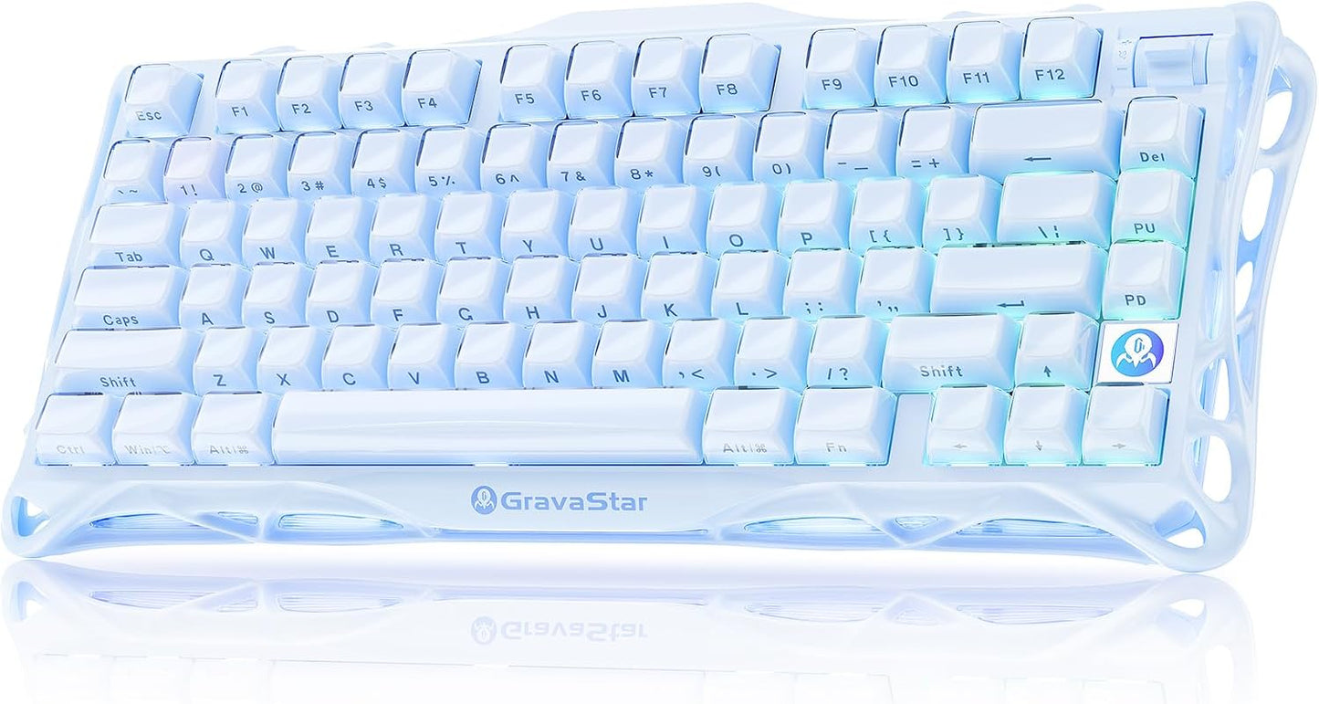 GravaStar Mercury K1 75% teclado para juegos azul, teclado mecánico...