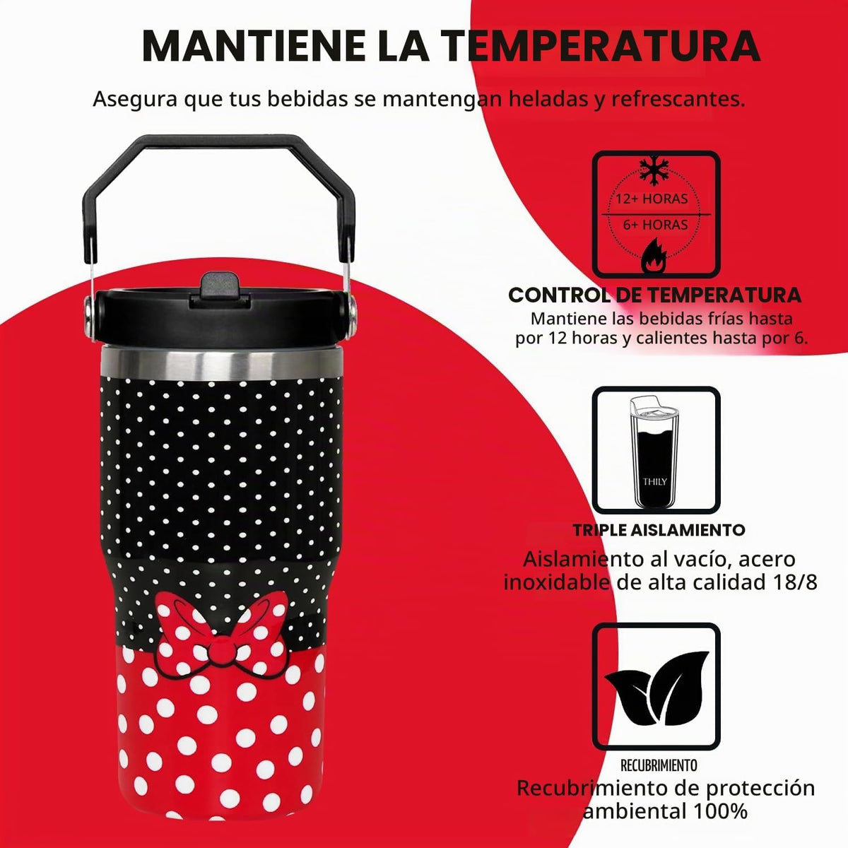 Sxdcfrs Vaso de ratón de dibujos animados de 20 onzas con mango de...