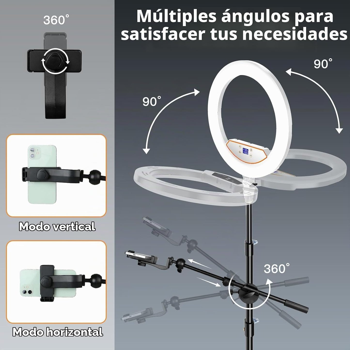 Kit de anillo de luz de 22 pulgadas: trípode de luz de anillo para...