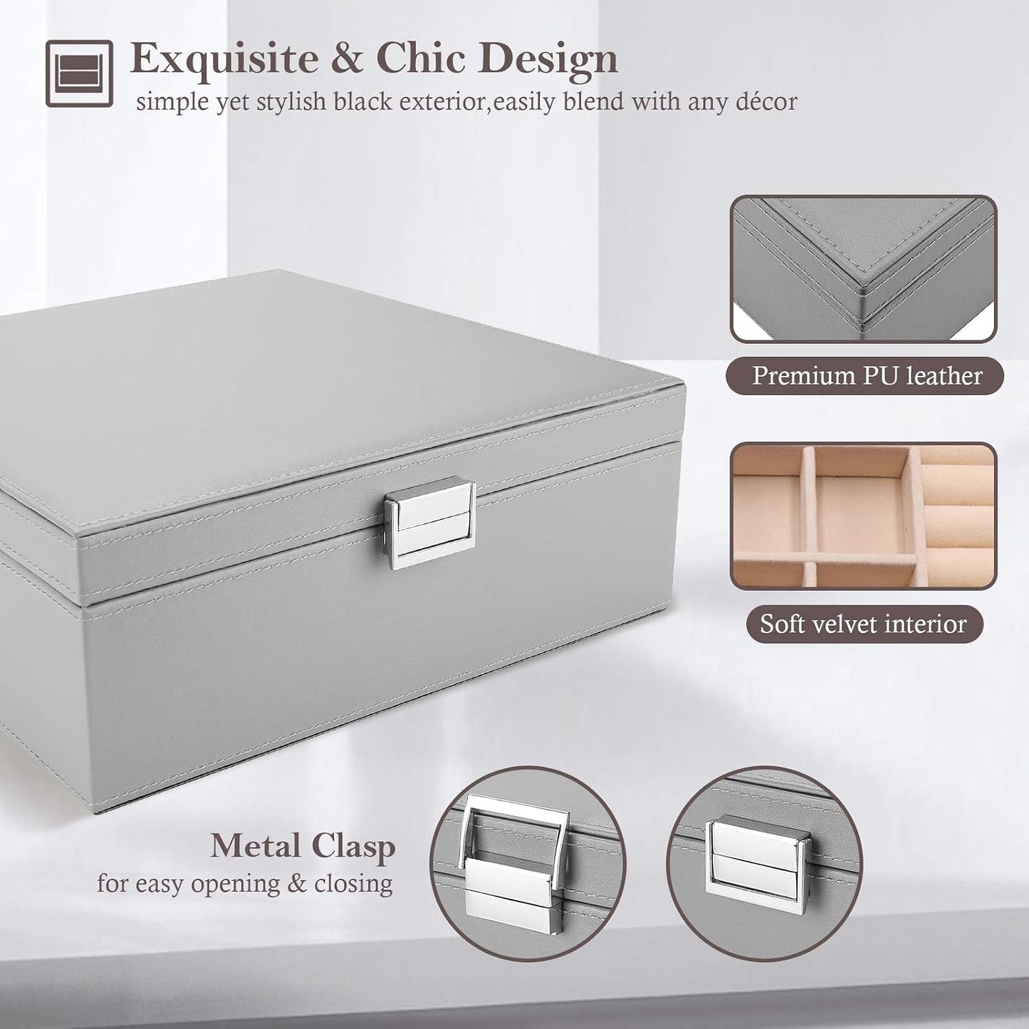 ProCase Caja de Joyas para Mujeres, 2 Capas Organizador de Joyas de...
