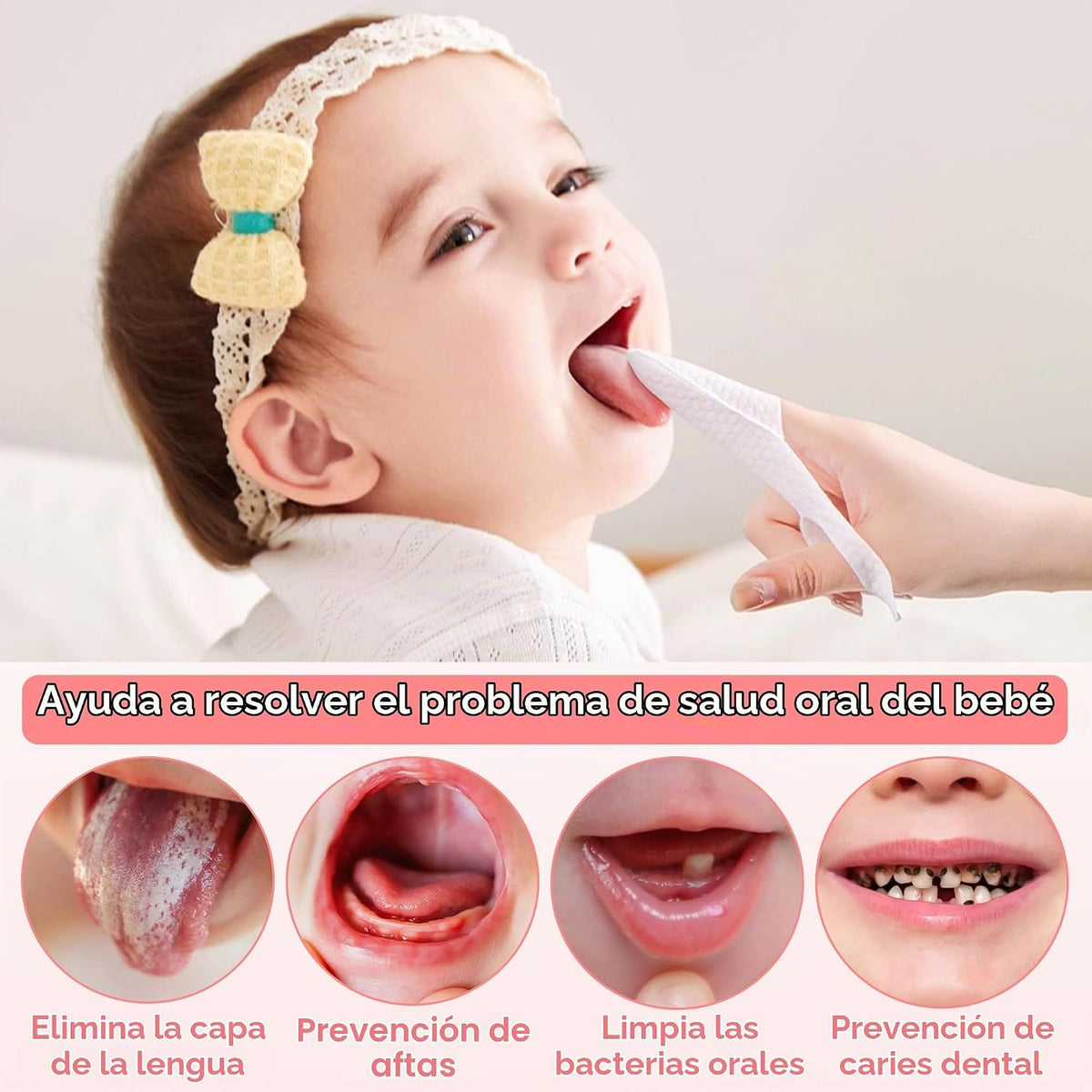 EASICUTI 40 piezas de cepillo de dedo para bebé, toallitas secas pa...