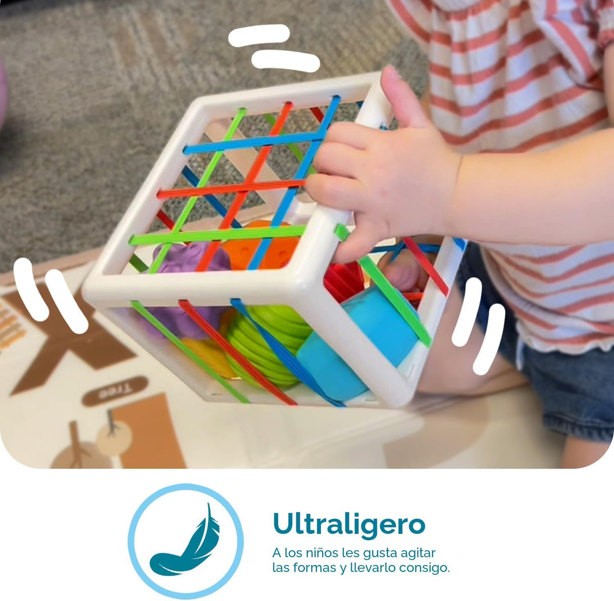LiKee Juguetes Montessori para niños de 1 año, 6 piezas de formas m...