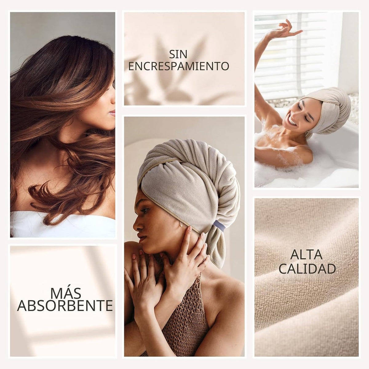 Umisleep Toalla para Cabello 100% Microfibra, 41" x 22" Toa...