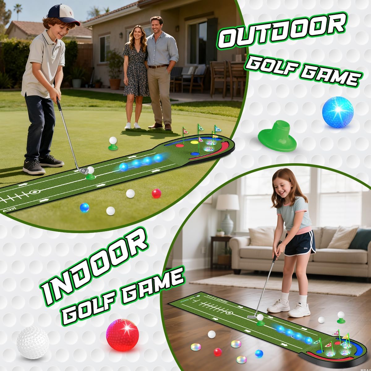 TERRAMUS Alfombra de Golf Mejorada para Niños, Verde de Golf de 2.3...