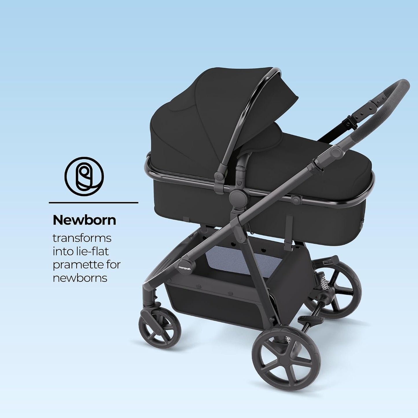 Mompush Meteor2 - Cochecito de bebé 2 en 1 con modo recién nacido,...