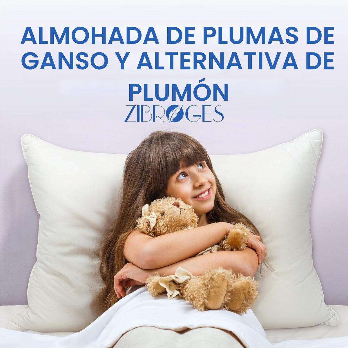 zibroges Juego de 2 almohadas de plumas tamaño Queen, almohada de p...