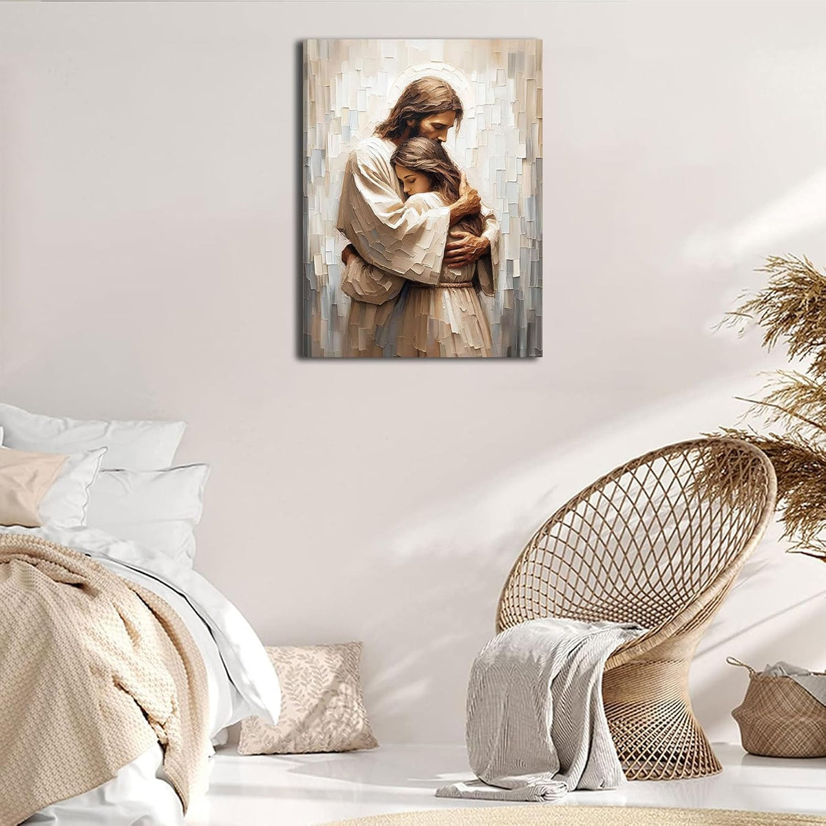 XXG - Lienzo decorativo para pared con texto en inglés «Jesús y muj...