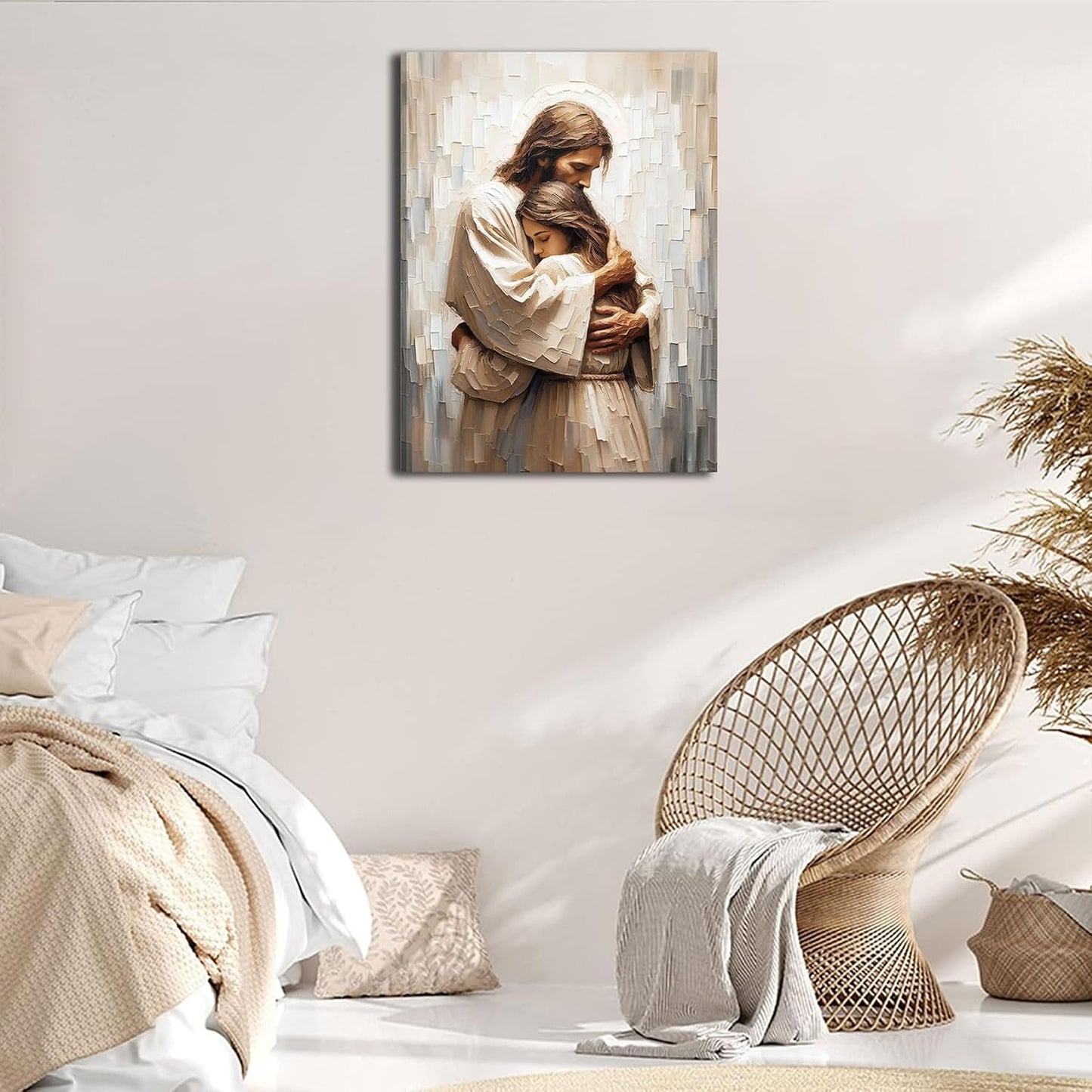 XXG - Lienzo decorativo para pared con texto en inglés «Jesús y muj...