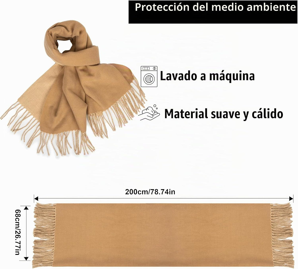 INOGIH Bufanda grande y envolturas para mujer, envolturas cálidas d...