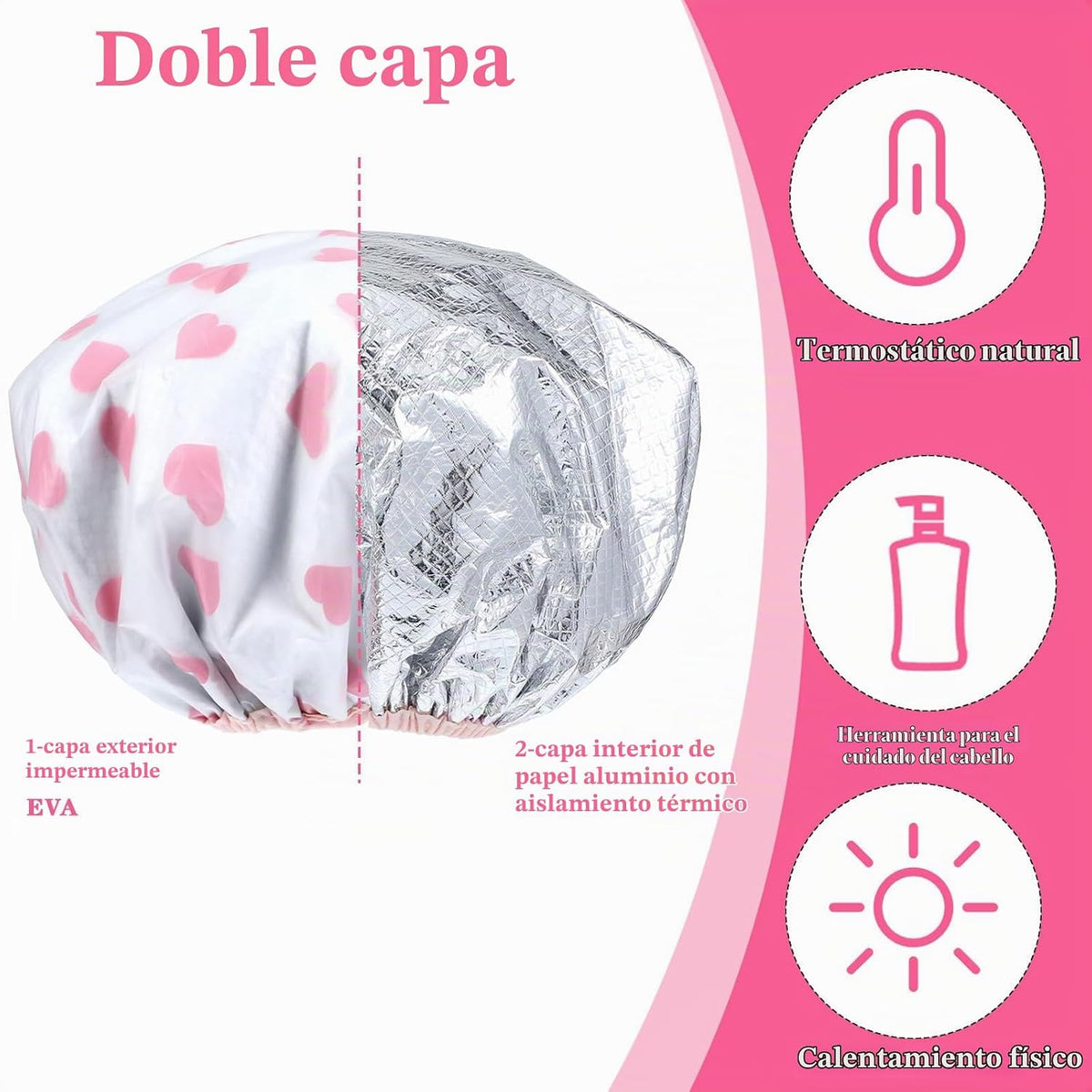 2 tapas térmicas de acondicionamiento profundo, gorra impermeable r...