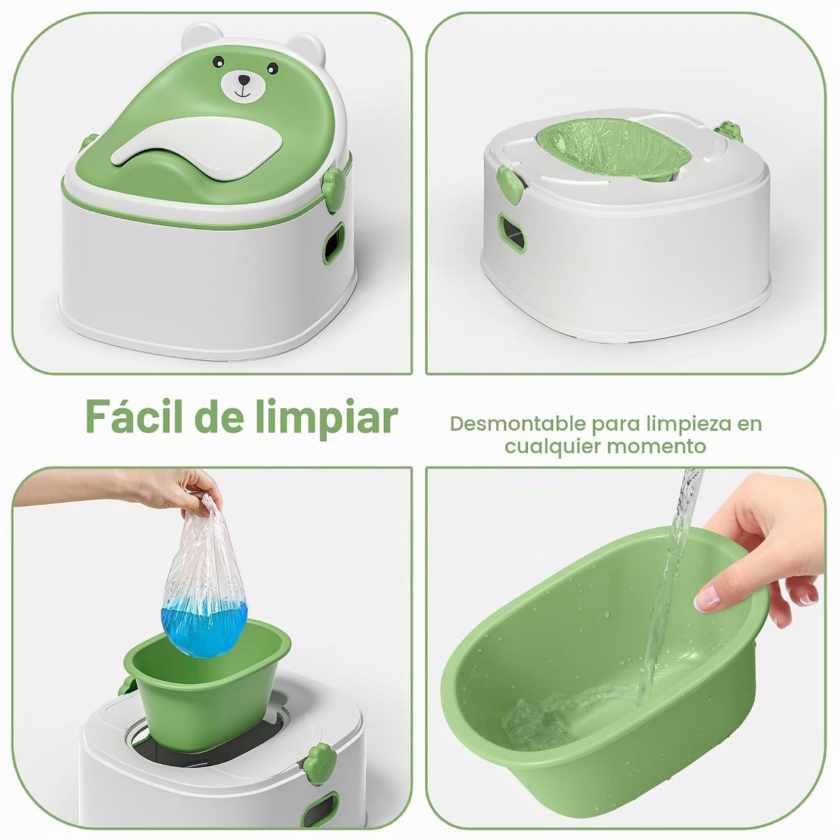 Inodoro de Entrenamiento 3 en 1, Orinal Portátil, Asiento de Entren...