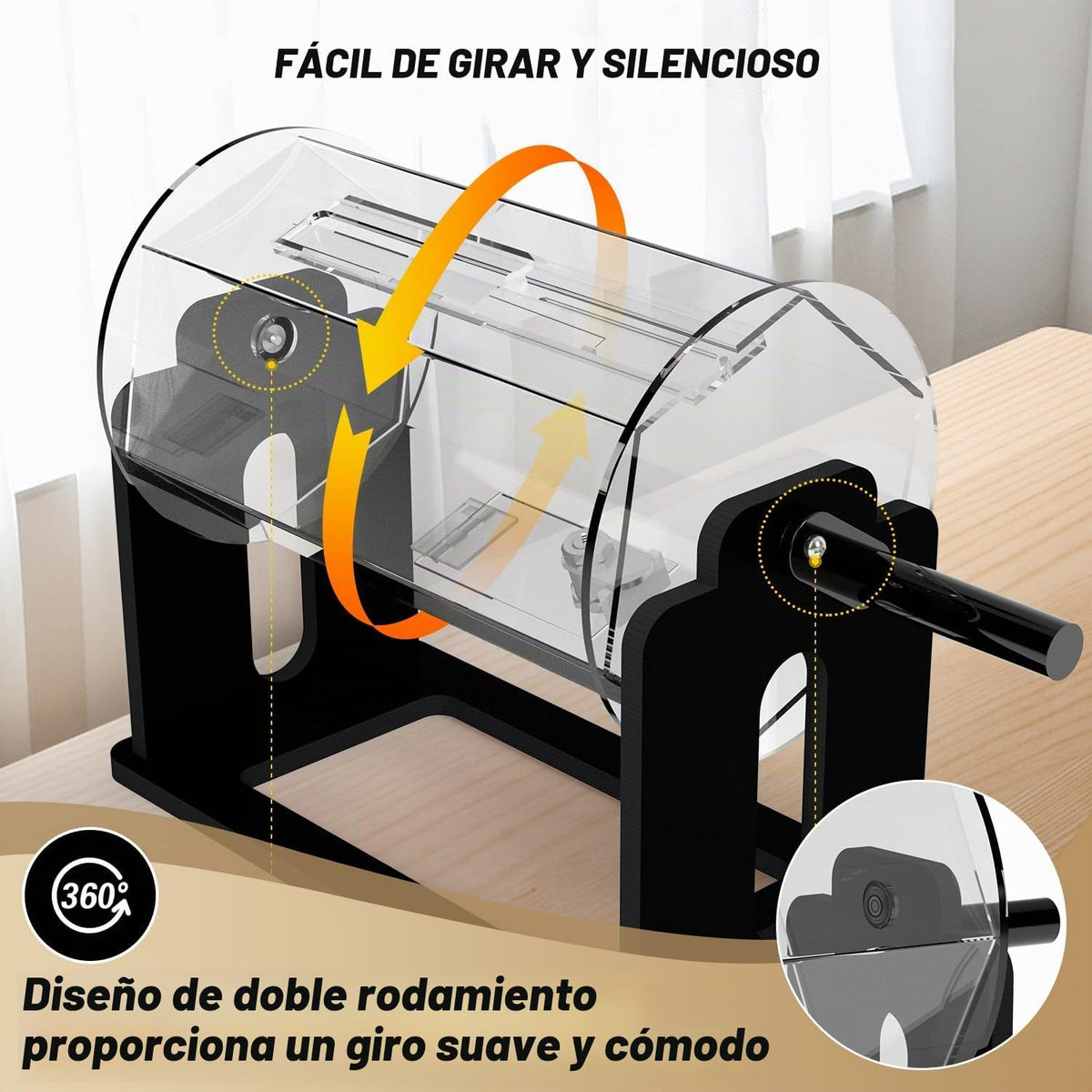 Spinner de tambor de boleto de rifa con mango de giro silencioso pa...