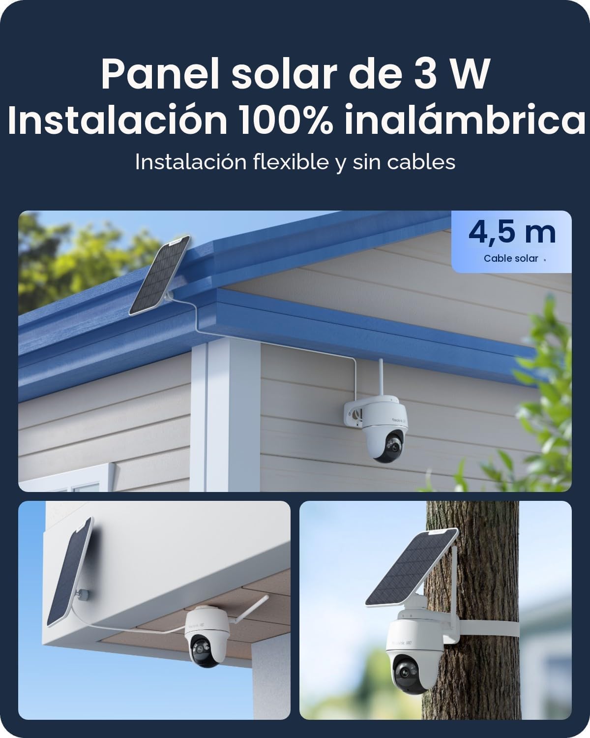 REOLINK Argus PT Ultra 4K - Cámara de seguridad solar para exterior...