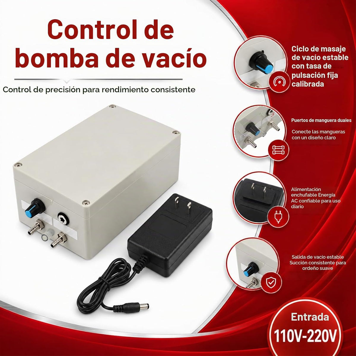Máquina de ordeño portátil de cabra enchufable 3L | Ordeñador eléct...