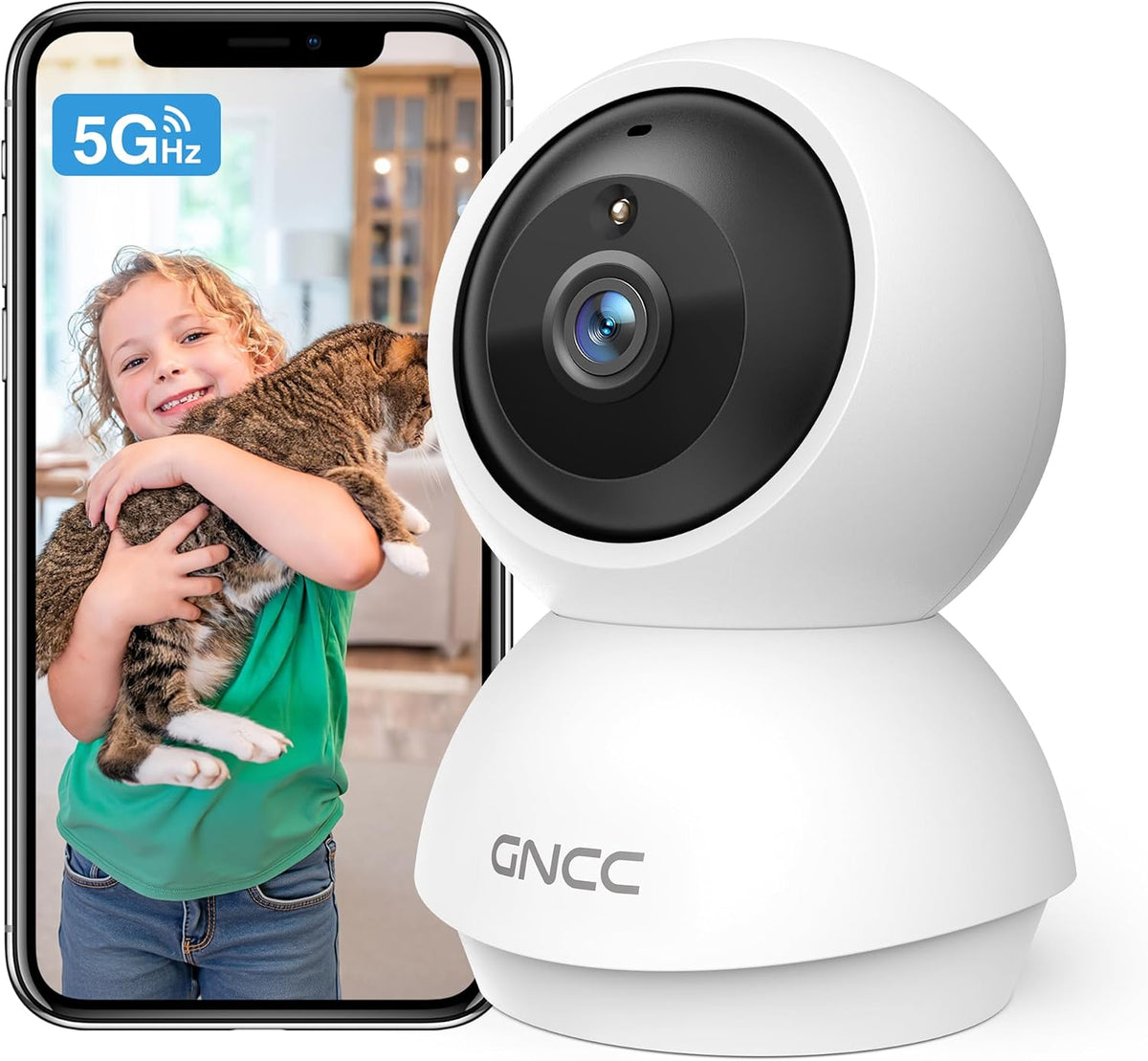 GNCC Cámaras WiFi 2K para seguridad del hogar, cámara de seguridad...