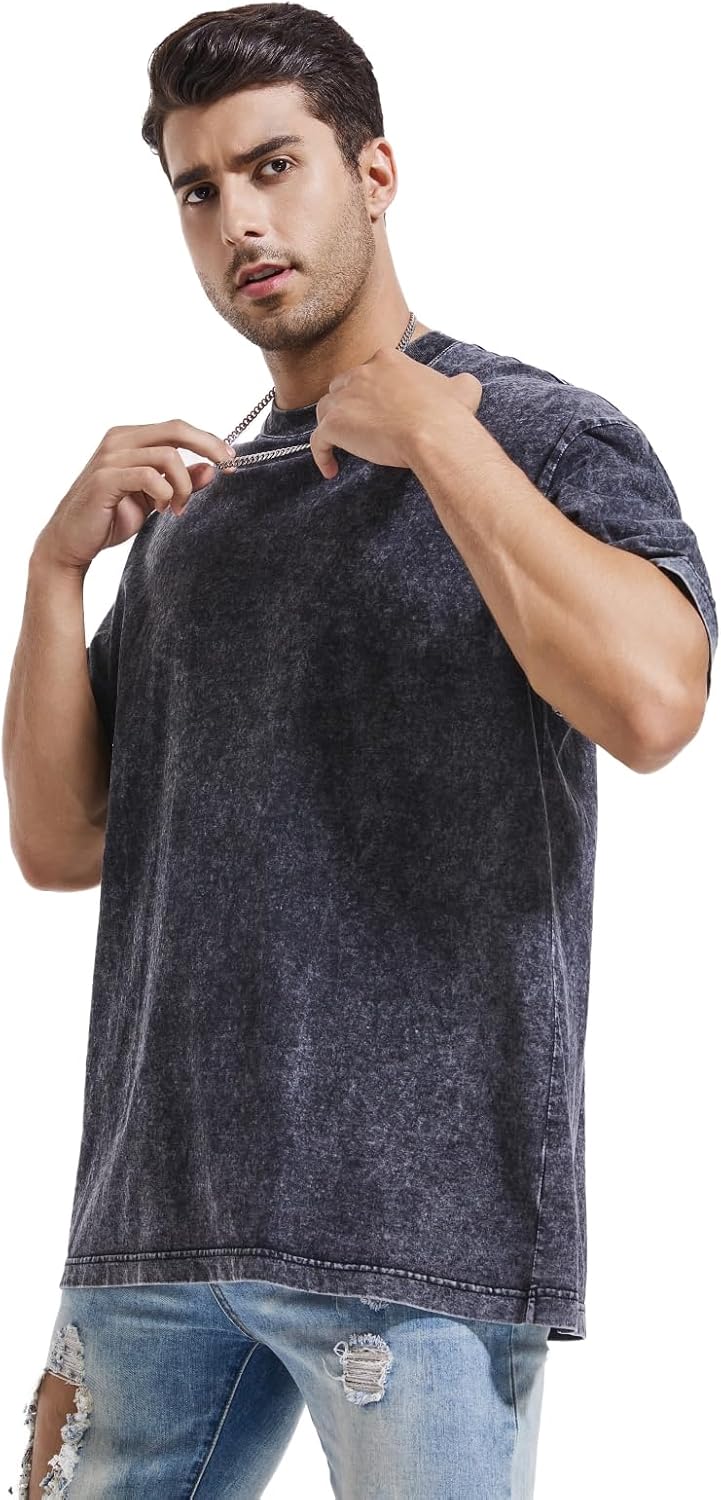 3 piezas de camisetas de verano de algodón pesado de gran tamaño pa...