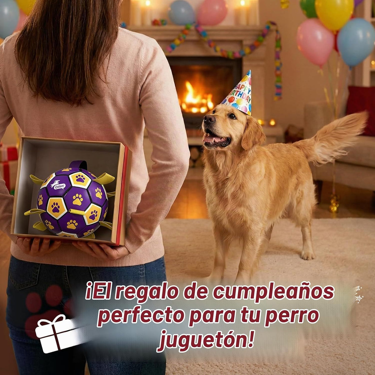 QDAN Juguetes de cuerdas para perros, pelota de fútbol con correas,...