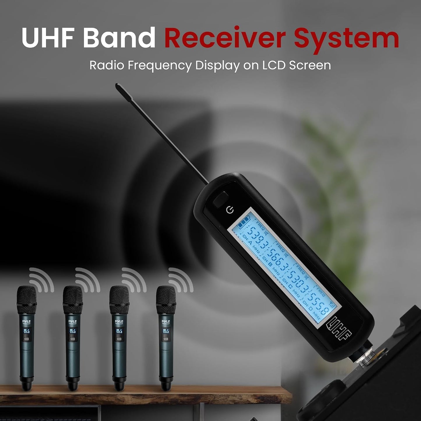 Pyle Sistema Portátil de Receptor de Banda UHF, Sistema de Micrófon...