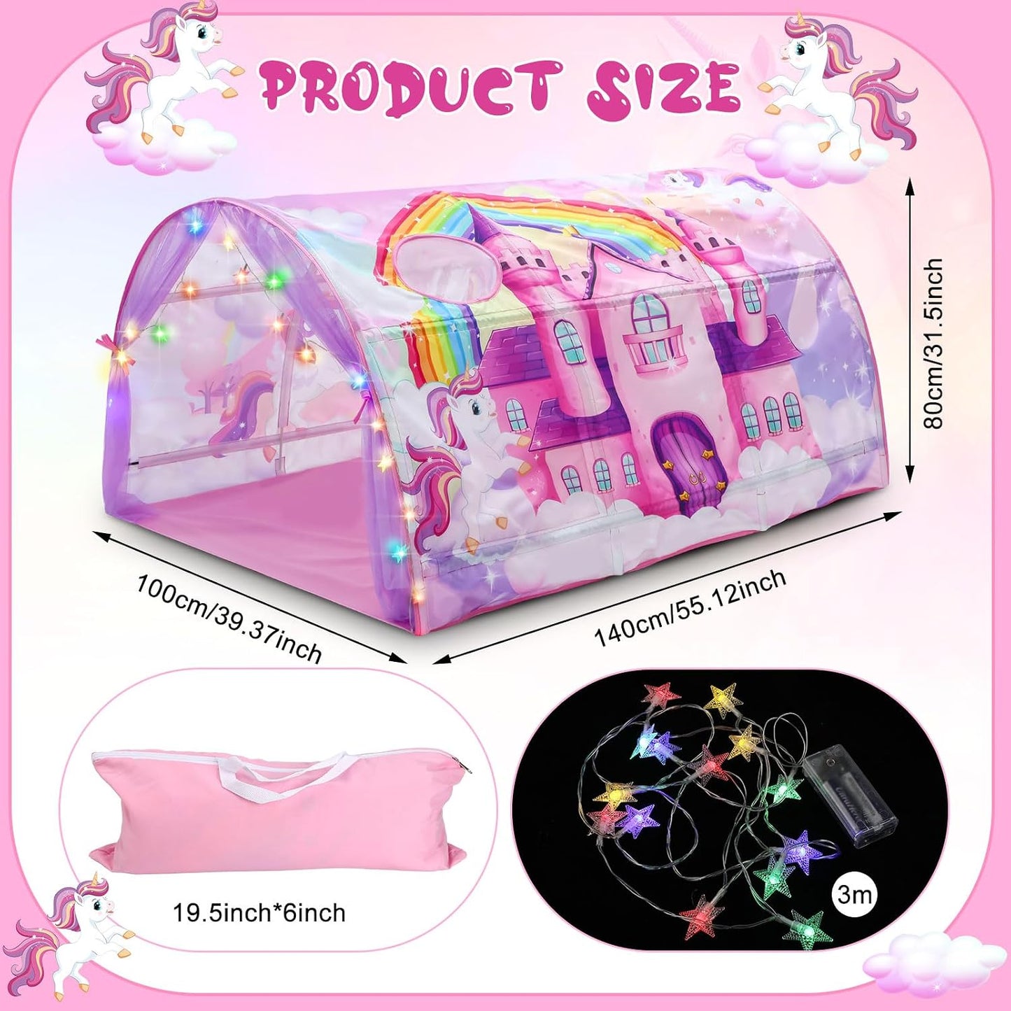 Wowangce Tienda de Campaña de Unicornio para Niños, Tienda Grande p...